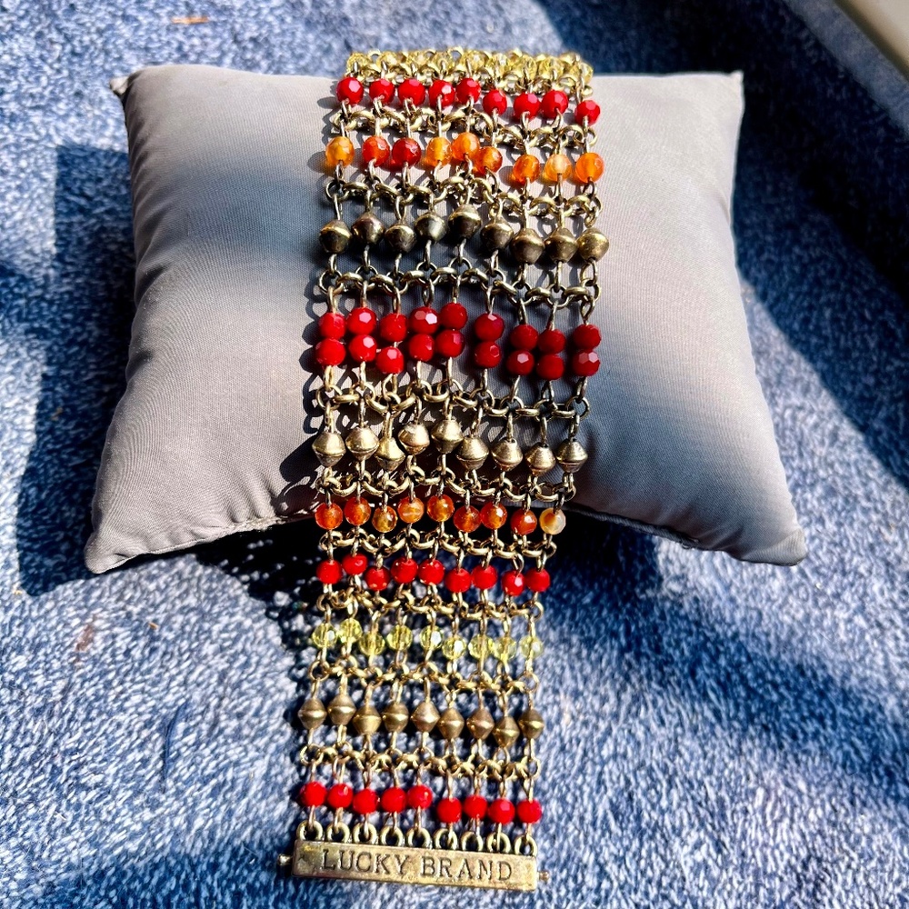 Lucky Brand Bohemian Beaded Bracelet - Magnetic Clasp & Hook Locks 0n Both Sides